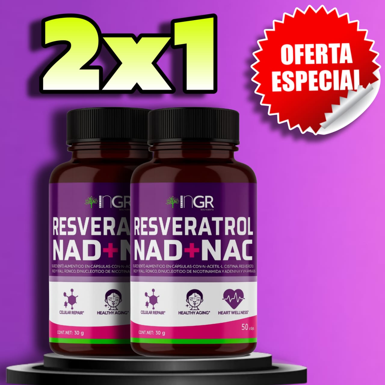 PROMO 2X1 RESVERATROL NAD+NAC