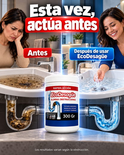 EcoDesagüe: antes y después en el lavamanos con tubería seccionada