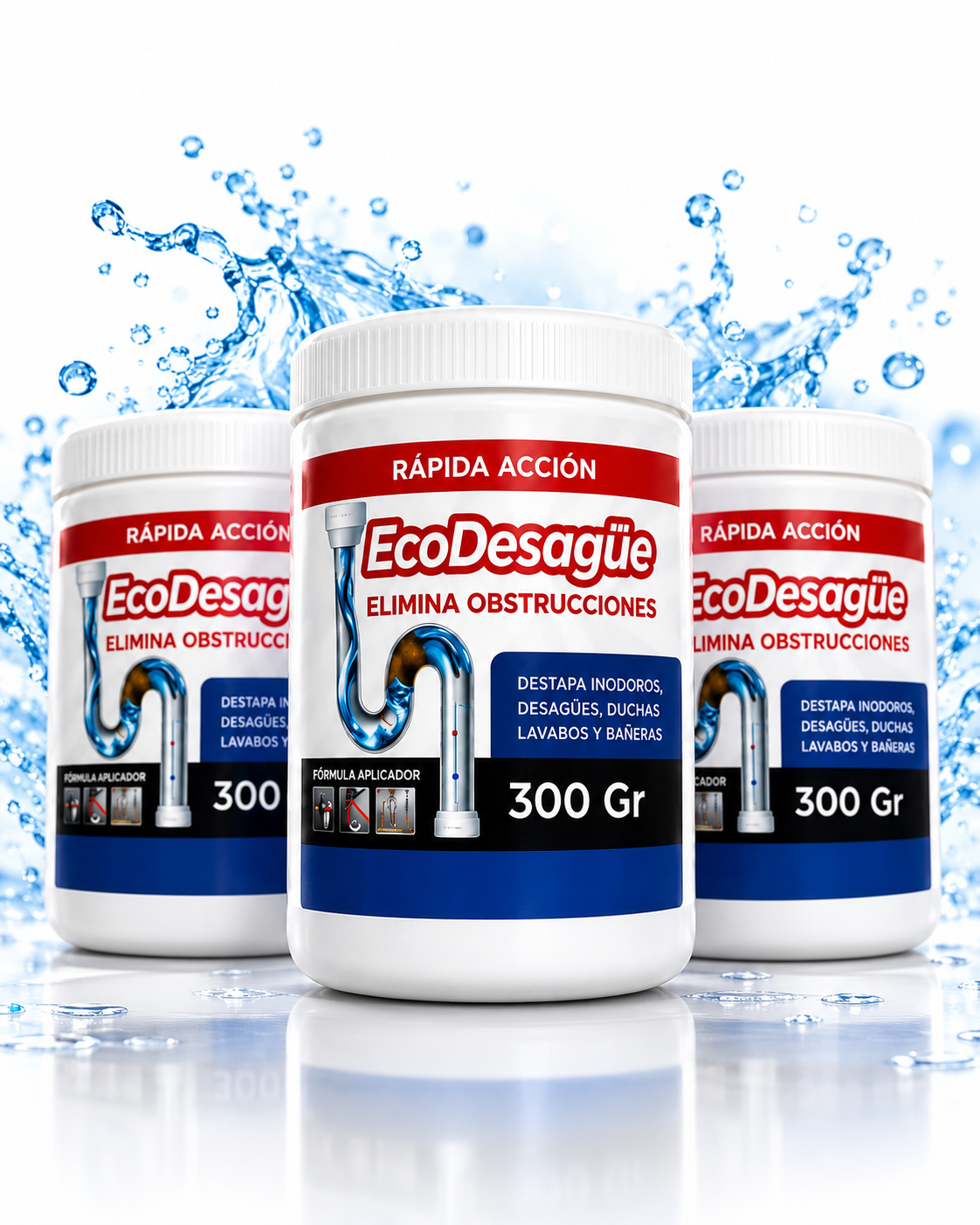 Pack de 3 frascos EcoDesagüe de 300 g